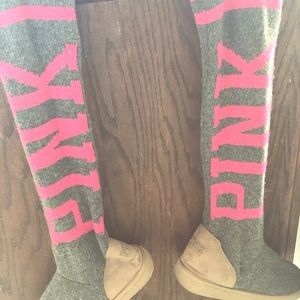 PINK over the knee boots